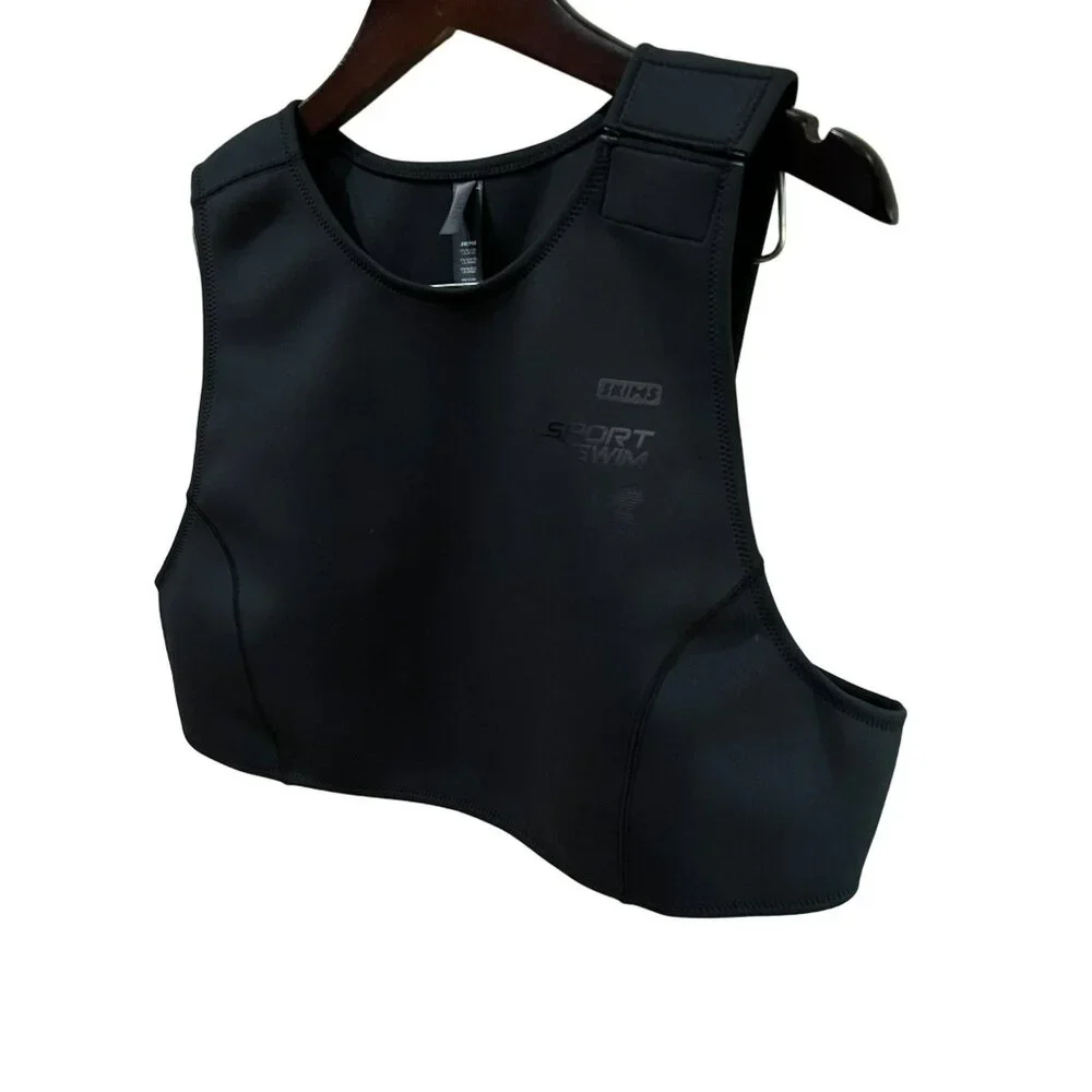 NWT SKIMS Sport Swim High Neck Top in Onyx Size 1X